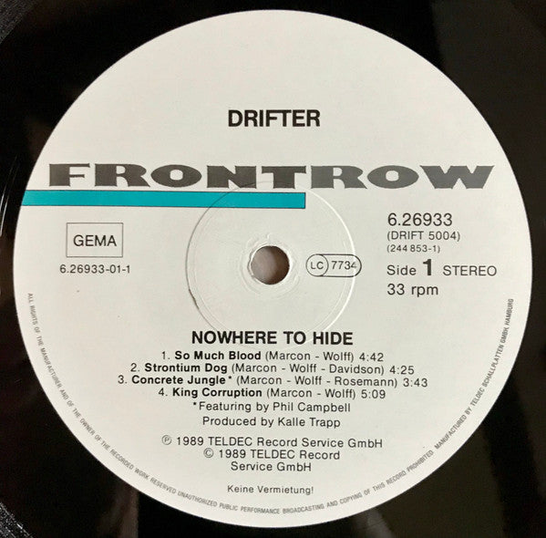 Drifter ‎– Nowhere To Hide