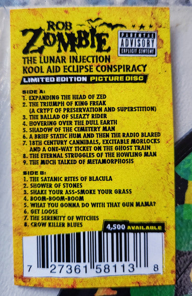 Rob Zombie – The Lunar Injection Kool Aid Eclipse Conspiracy, Limited Edition, Picture Disc