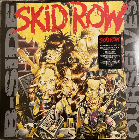 Skid Row – B-Side Ourselves, 	 Vinyl, 12", 33 ⅓ RPM, EP, Record Store Day, Limited Edition, Reissue, Stereo, 180 gram, Yellow & Black Marble