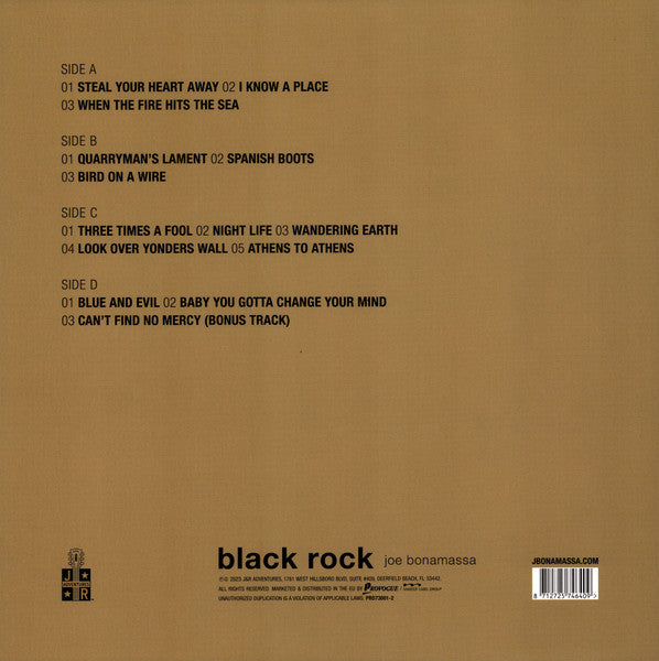 Joe Bonamassa – Black Rock, 2xLP, Gatefold, Limited Edition, Reissue, Gold Vinyl, 180 Gram