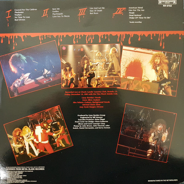 Lizzy Borden ‎– The Murderess Metal Road Show    ,  2LP , Gatefold