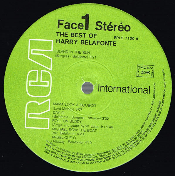 Harry Belafonte – The Best Of Harry Belafonte, 2xLP, Gatefold, Green Labels