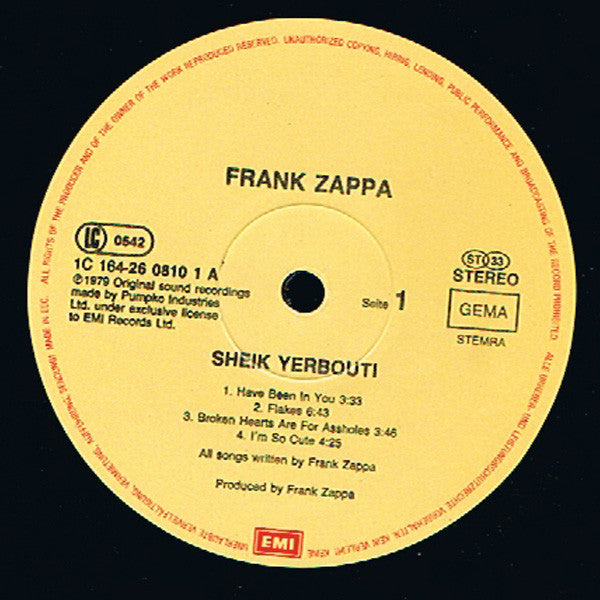 Frank Zappa – Sheik Yerbouti    , 2LP , Gatefold