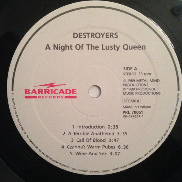 Destroyers  – A Night Of The Lusty Queen  ,  Gatefold