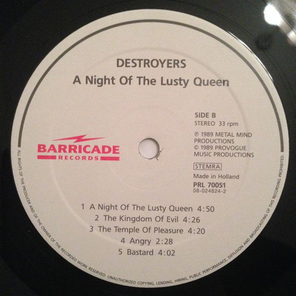 Destroyers  – A Night Of The Lusty Queen  ,  Gatefold