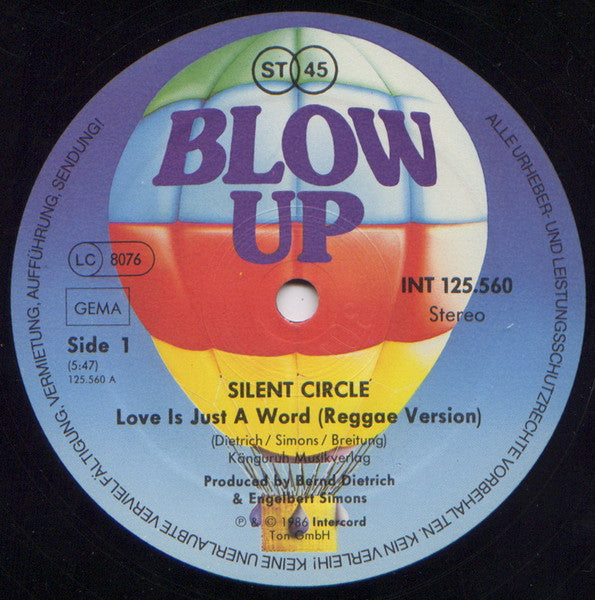 Silent Circle ‎– Love Is Just A Word  ,   12", 45 RPM, Maxi-Single