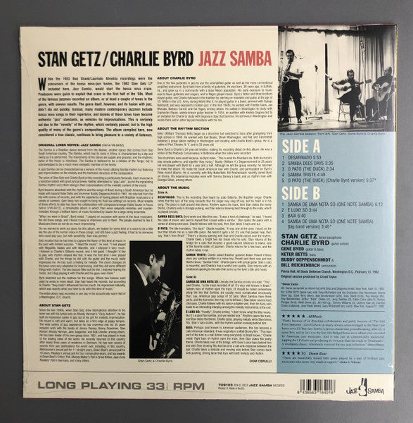 Stan Getz / Charlie Byrd – Jazz Samba   ,  Limited Edition  ,  180 gram