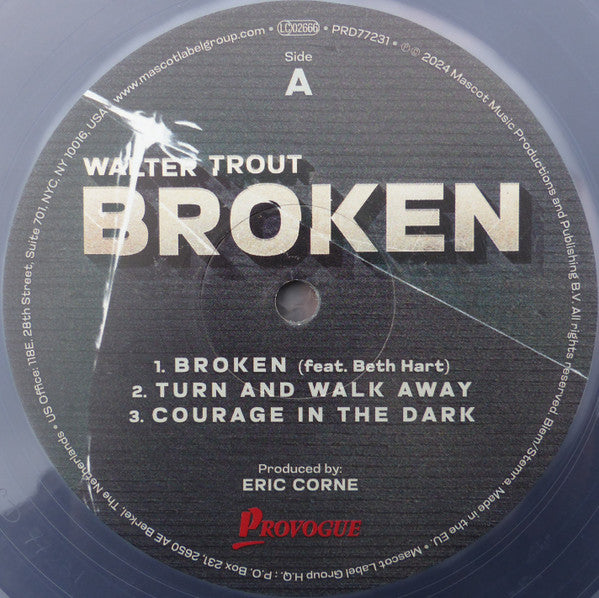Walter Trout – Broken ,  2 LP , Gatefold , transparent vinyl , Limited Edition ( Featuring – Beth Hart,  Dee Snider ,  Will Wilde )