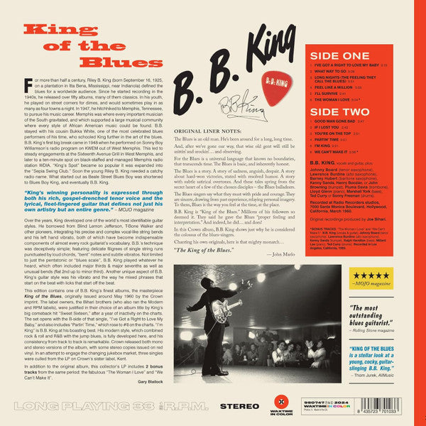 B.B. King – King Of The Blues, Limited Edition, Red Vinyl