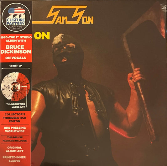 Samson – Head On,      Half-Split Clear And Red With Black Splatter, Deluxe Edition