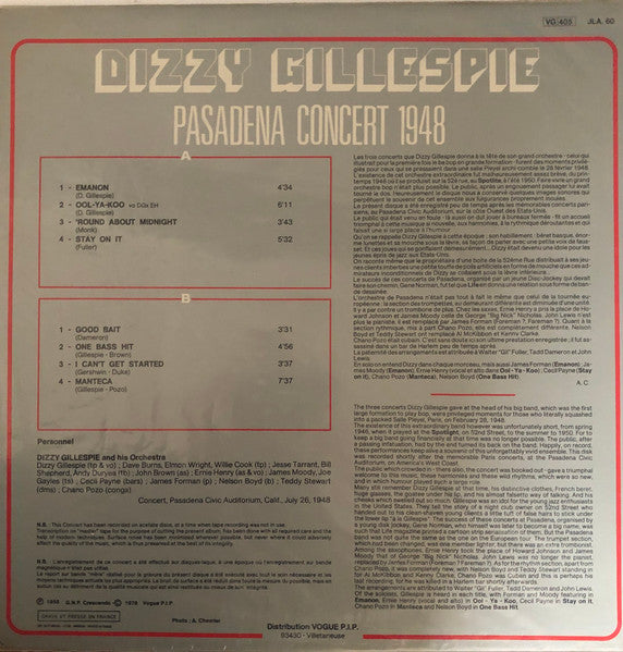Dizzy Gillespie – Pasadena Concert 1948