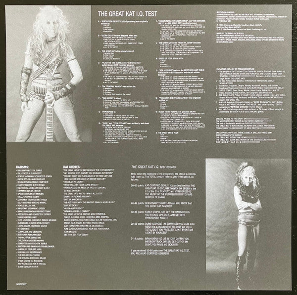 The Great Kat – Beethoven On Speed   ,  Limited Edition, Numbered,  Red Translucent