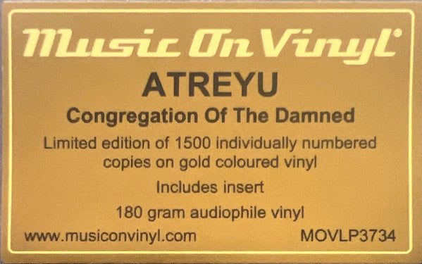 Atreyu – Congregation Of The Damned  , Gatefold , Limited Edition, Numbered, Gold, 180 Gram