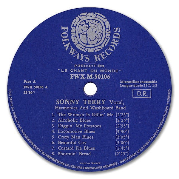 Sonny Terry ‎– Vocal, Harmonica And Washboard Band    ,  Tri-Fold