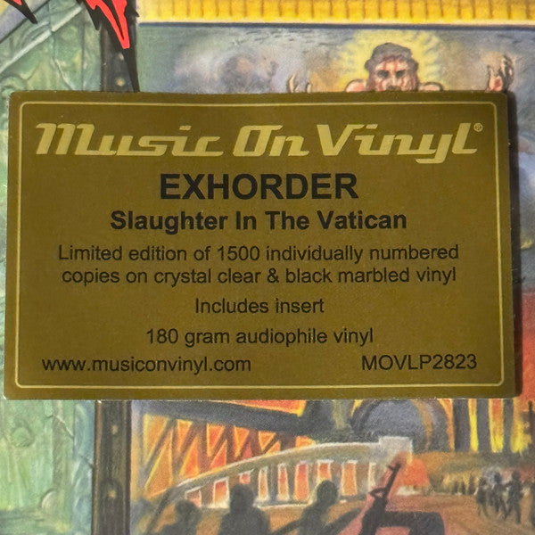 Exhorder – Slaughter In The Vatican, Limited Edition, Numbered, Crystal Clear & Black Marbled