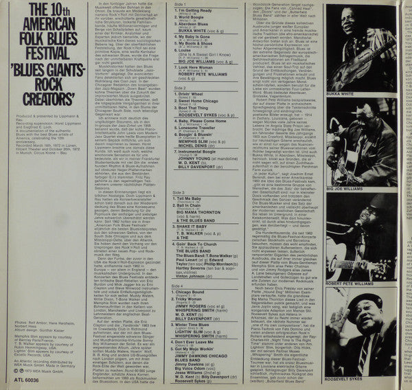 The 10th American Folk Blues Festival "Blues Giants - Rock Creators"   ,  2LP , gatefold