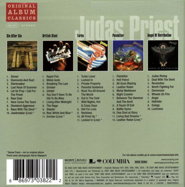 Judas Priest – Original Album Classics, 5x CD Box Set, Cardboard sleeve