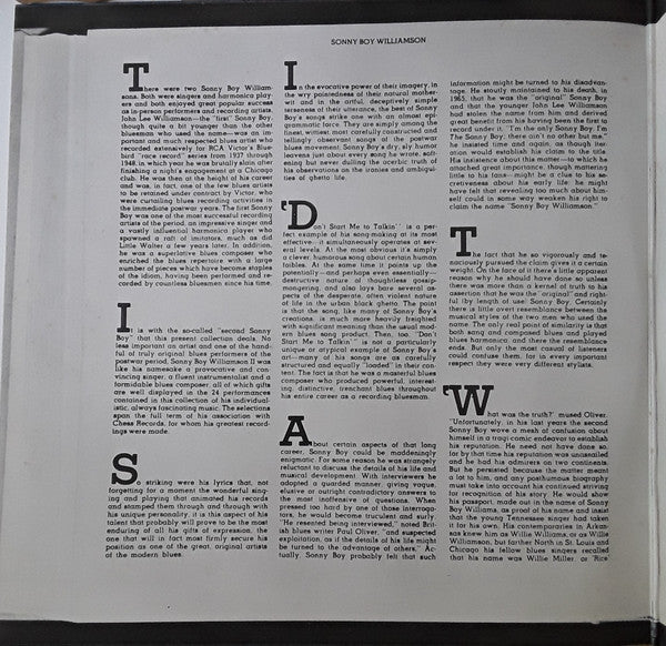 Sonny Boy Williamson  – This Is My Story   ,  2LP , Gatefold