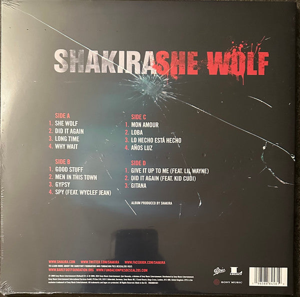 Shakira – She Wolf,   2xLP, Gatefold, Special Edition, Sea Glass with Turquoise Swirls Vinyl