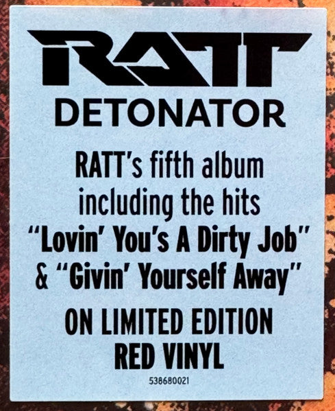 Ratt – Detonator, Red Vinyl