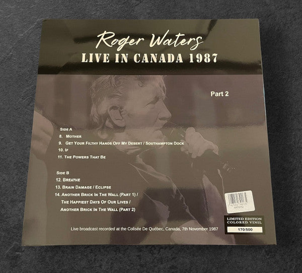 Roger Waters – Live In Canada 1987: Part 1  , + : Part 2   ,  2 LP , green vinyl , limited , numbered edition