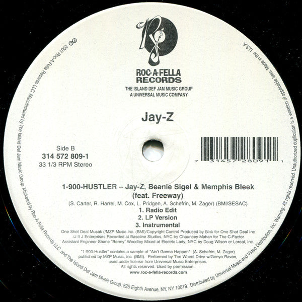 Jay-Z – Guilty Until Proven Innocent / 1-900-HUSTLER, 	 Vinyl, 12", 33 ⅓ RPM, Single, Stereo