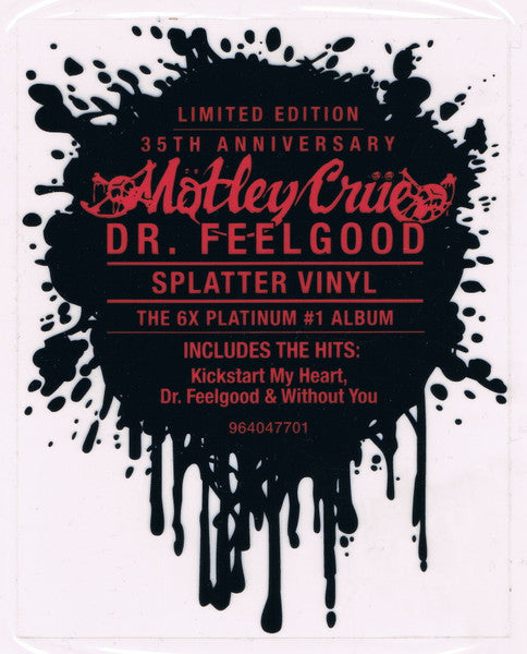 Mötley Crüe – Dr. Feelgood  ,  Limited Edition, 35th Anniversary, Red & White Splatter, Lenticular