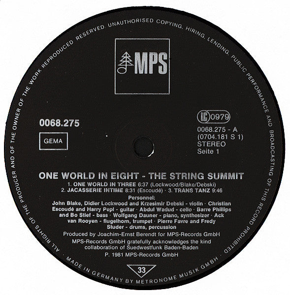 The String Summit – One World In Eight   ,  1 press Germany