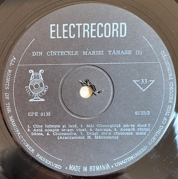 Maria Tănase – I, Black labels