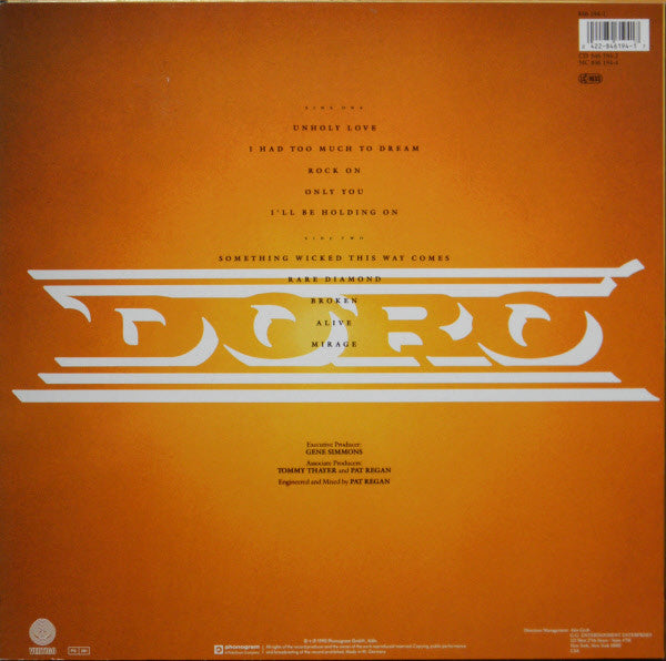 Doro ‎– Doro    ( fara poster inside )