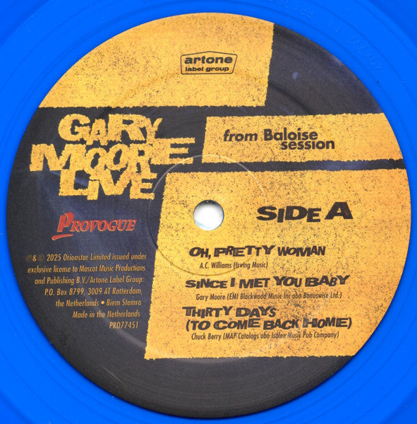 Gary Moore – Live From Baloise Session  , 2 LP , Gatefold , 45 RPM,  Limited Edition,  Blue