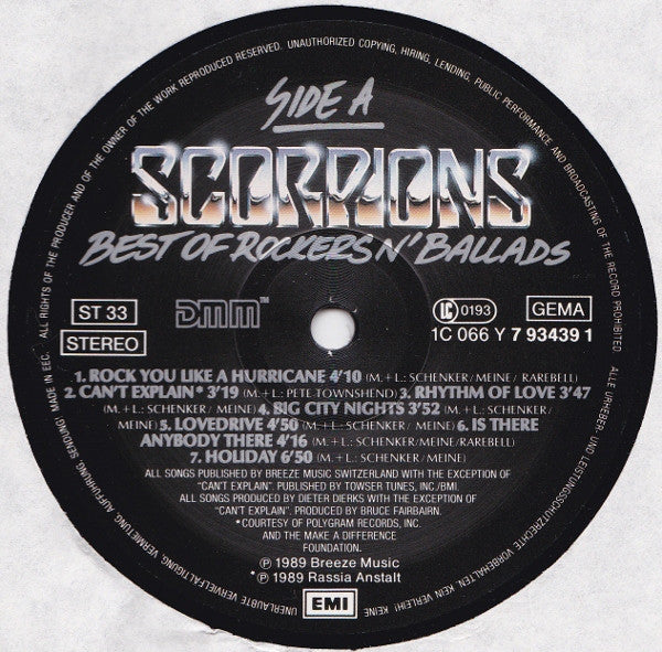 Scorpions ‎– Best Of Rockers N' Ballads