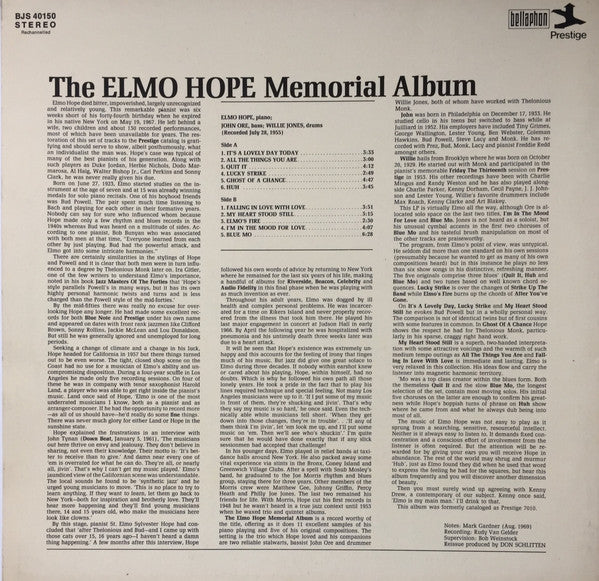 Elmo Hope – The Elmo Hope Memorial Album