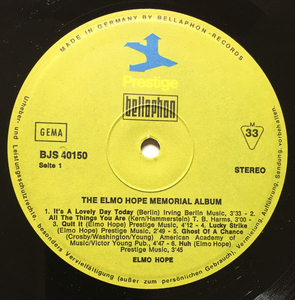 Elmo Hope – The Elmo Hope Memorial Album
