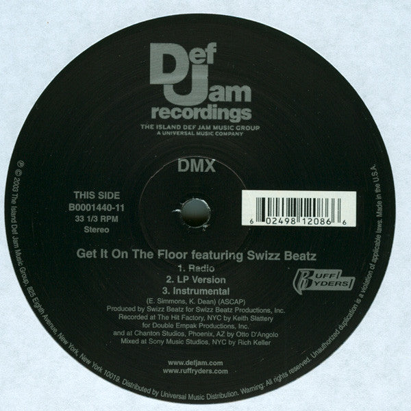 DMX – Get It On The Floor    ,    MAXI ,  12", 33 ⅓ RPM