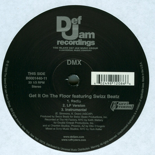 DMX – Get It On The Floor    ,    MAXI ,  12", 33 ⅓ RPM