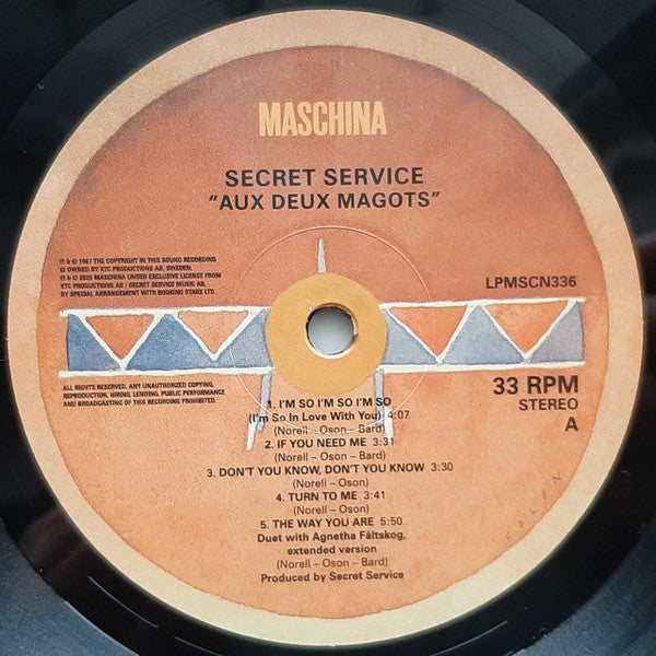 Secret Service – Aux Deux Magots  ,  Limited Edition, , 200 gram gatefold , 8 page booklet