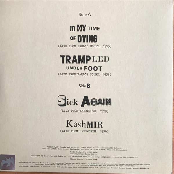 Led Zeppelin – Live EP,   12", EP, Remastered, Stereo