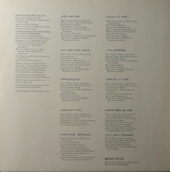 Eric Clapton ‎– Behind The Sun  ,  gatefold