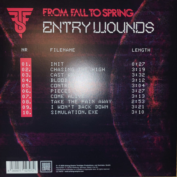 From Fall To Spring – Entry Wounds  ,  Limited Edition, Magenta [Transparent]