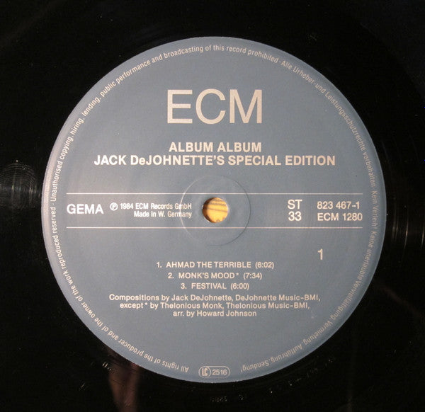 Jack DeJohnette's Special Edition – Album Album, Gatefold, 1st Press