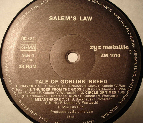 Salem's Law ‎– Tale Of Goblins' Breed    ,  1 press , Germany