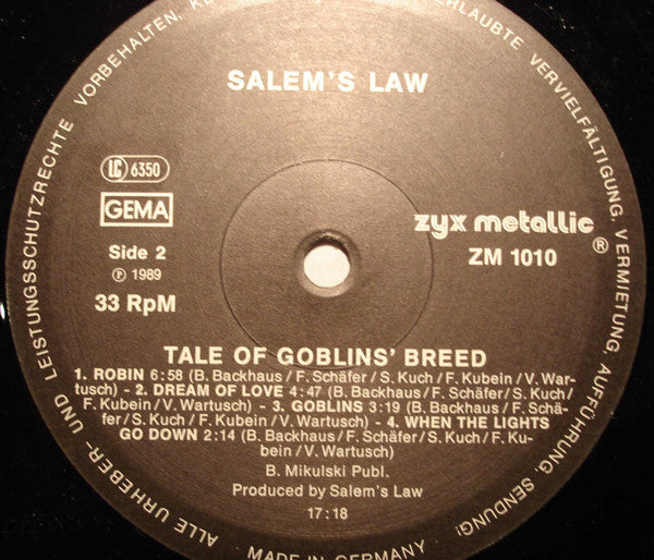 Salem's Law ‎– Tale Of Goblins' Breed    ,  1 press , Germany