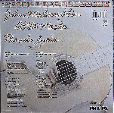 John McLaughlin / Al Di Meola / Paco De Lucía ‎– Friday Night In San Francisco - Passion Grace & Fire     2LP