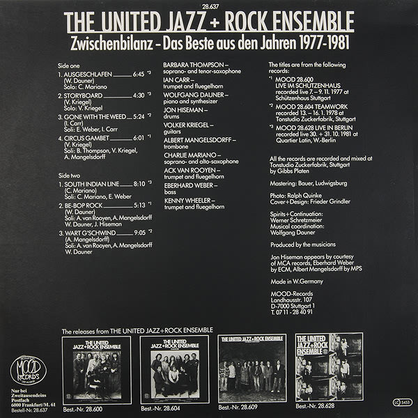 The United Jazz+Rock Ensemble – Zwischenbilanz - Das Beste Aus Den Jahren 1977-1981