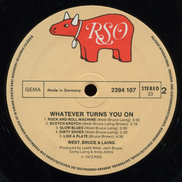 West, Bruce & Laing ‎– Whatever Turns You On
