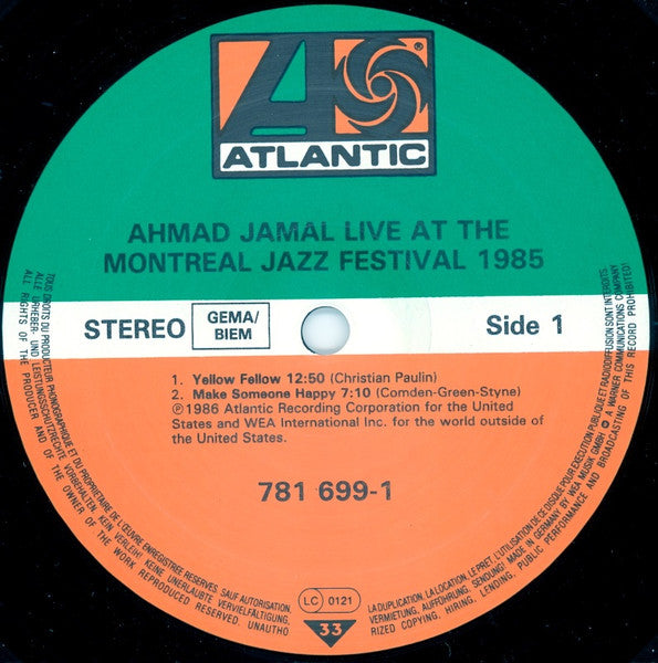 Ahmad Jamal – Live At The Montreal Jazz Festival 1985, 2xLP, Gatefold