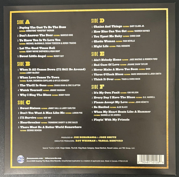 Joe Bonamassa – B.B. King's Blues Summit 100 (Celebrating The King Of The Blues), 3xLP, incl. 20 pg. booklet
