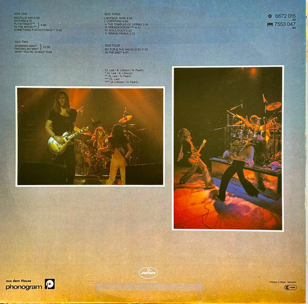 Rush ‎– All The World's A Stage     2LP , Gatefold