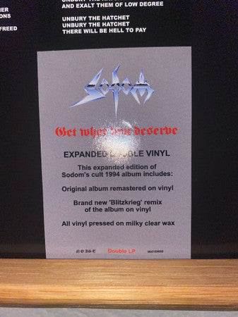 Sodom – Get What You Deserve   ,  2LP , Gatefold , Clear (Milky)